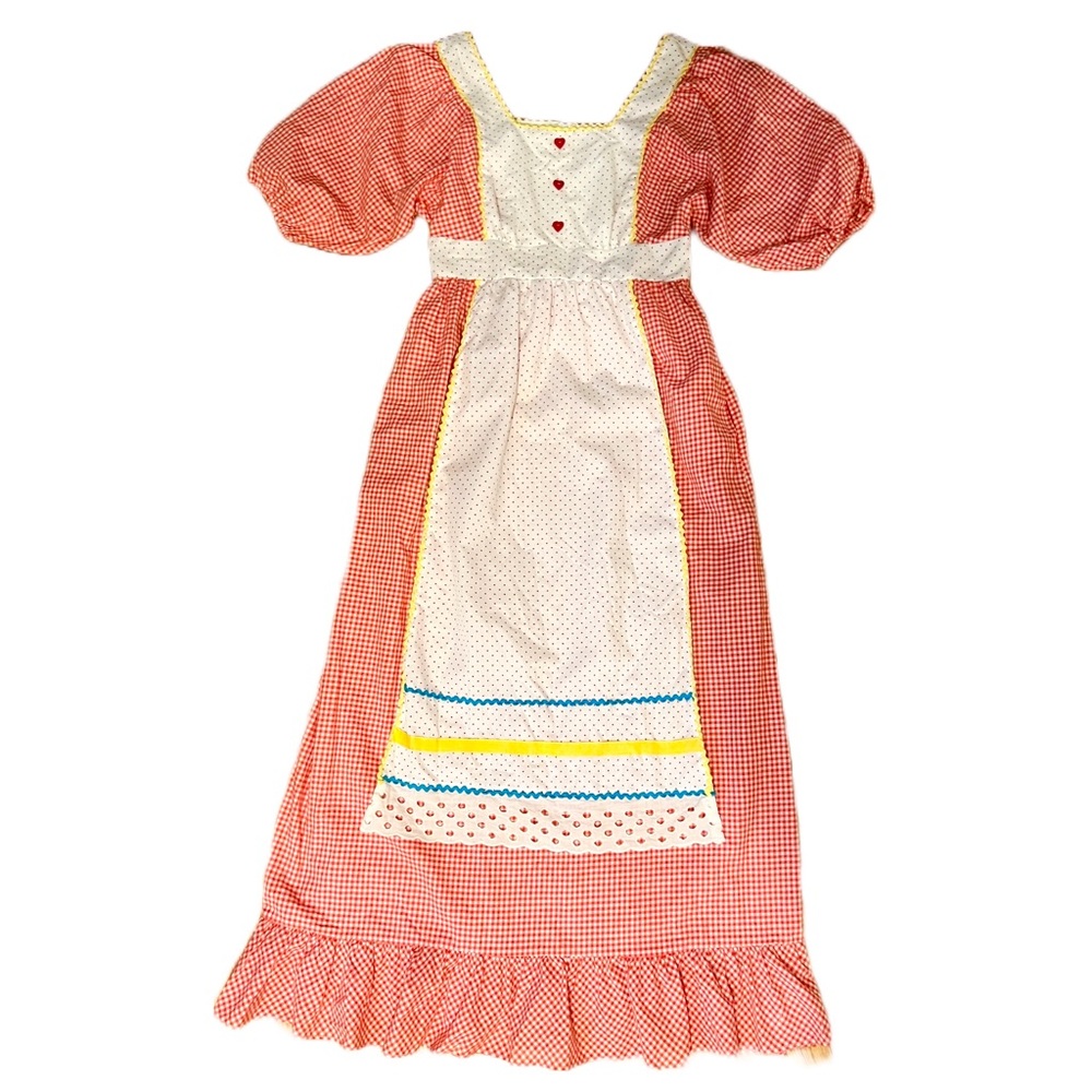 Vintage 1970’s Red Gingham Prairie Dress with Apron